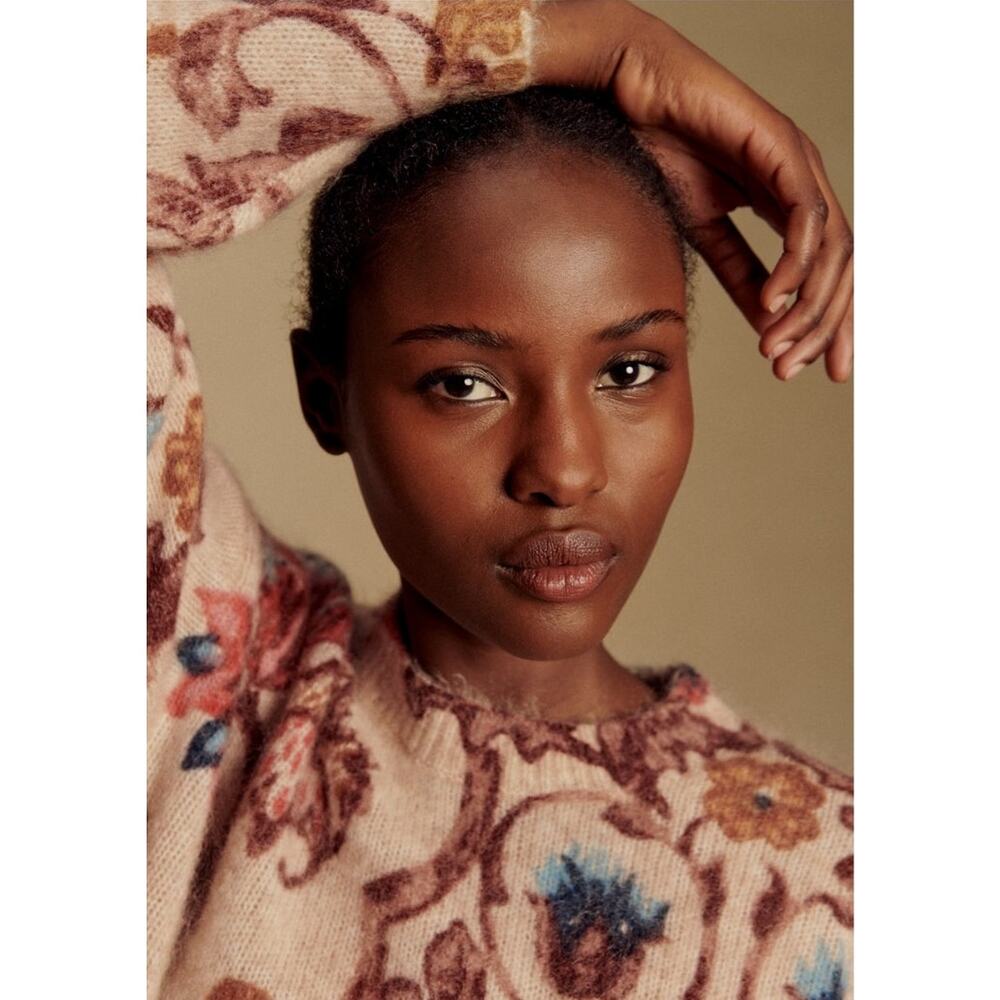 Sezane Hedi Sweater in Ornamental Bronze Print Size M - Picture 3 of 12